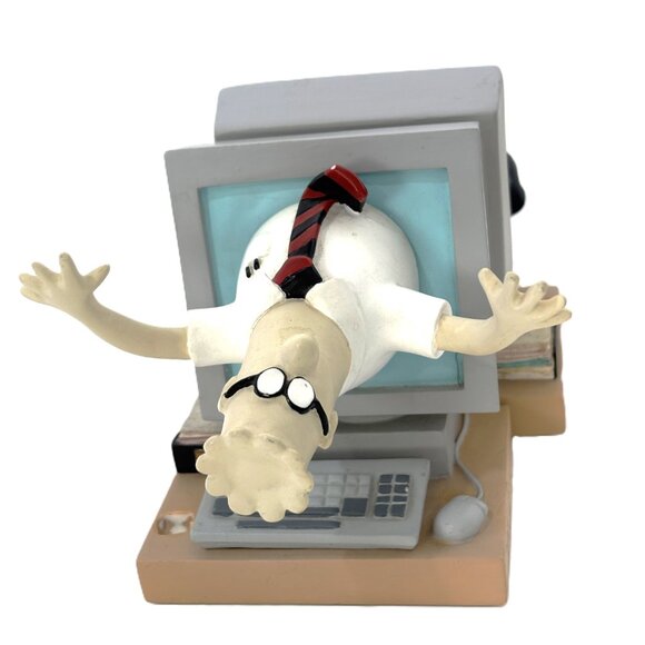 Rare Dilbert Computer Bookends 1990's FIGI Comic/Cartoon Spinning - Picture 7 of 15